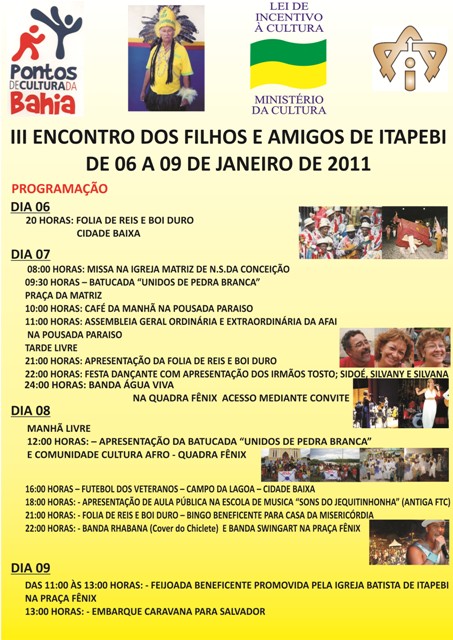 Filhos e amigos de Itapebi celebram a história da&nbsp;cidade