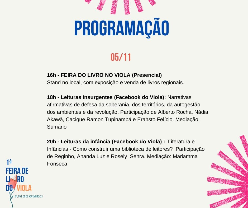 FEIRA DO LIVRO NO VIOLA DE BOLSO