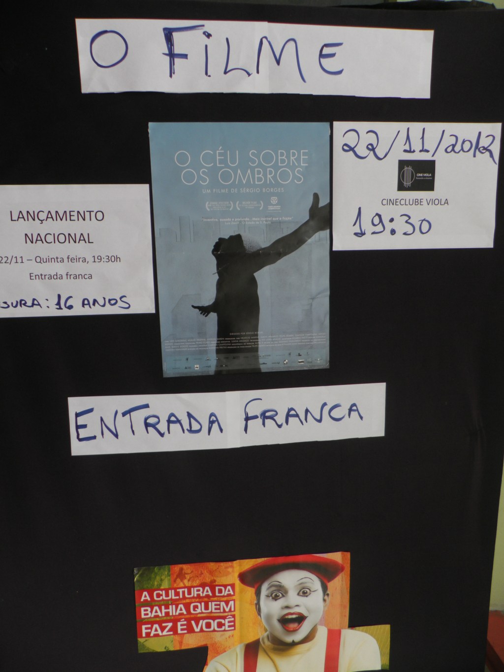 Cineclube Viola exibe filme O Céu sobre os&nbsp;ombros